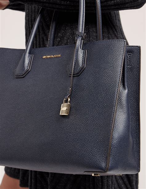 michael kors tote bags blue|Michael Kors navy blue tote.